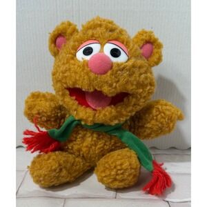 Vintage 1987 Muppet Babies Baby Fozzie Bear Plush Henson Associates Orange 7"